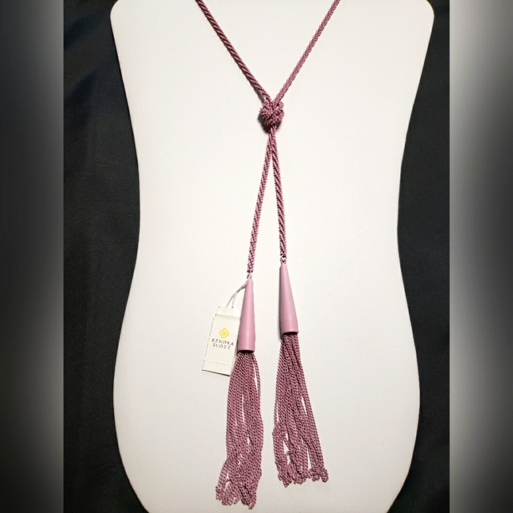 Kendra Scott "Phara" Lariat Style Necklace with Tassels, Lilac